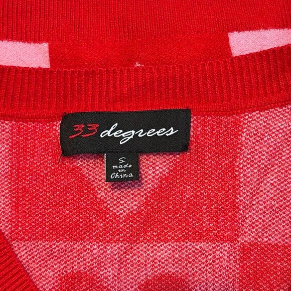 33 Degrees Women's Heart Postage Stamp Graphic Cardigan Small - Picture 5 of 7